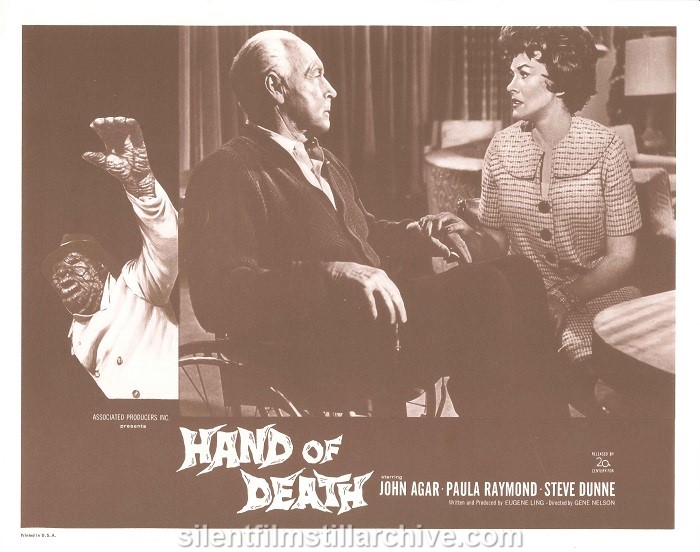 Lobby card with John Agar in HAND OF DEATH (1962)