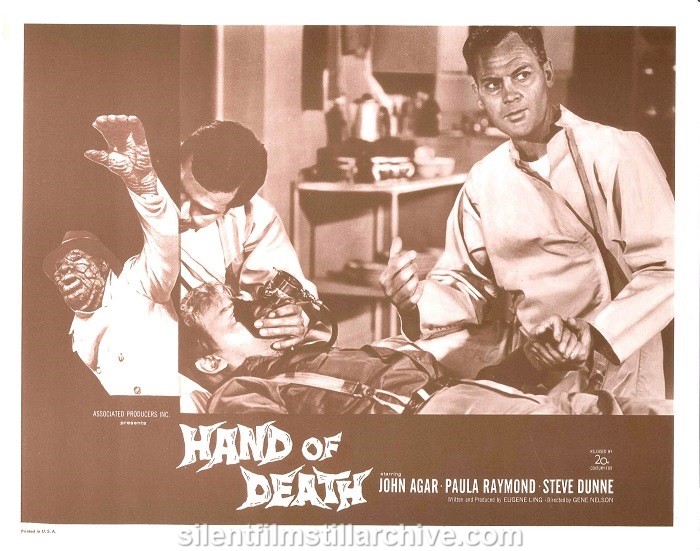 Lobby card with John Agar in HAND OF DEATH (1962)