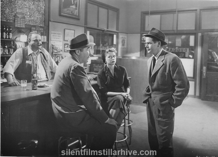 Dan Seymour, Broderick Crawford, Gloria Grahame and Glenn Ford in HUMAN DESIRE (1954)