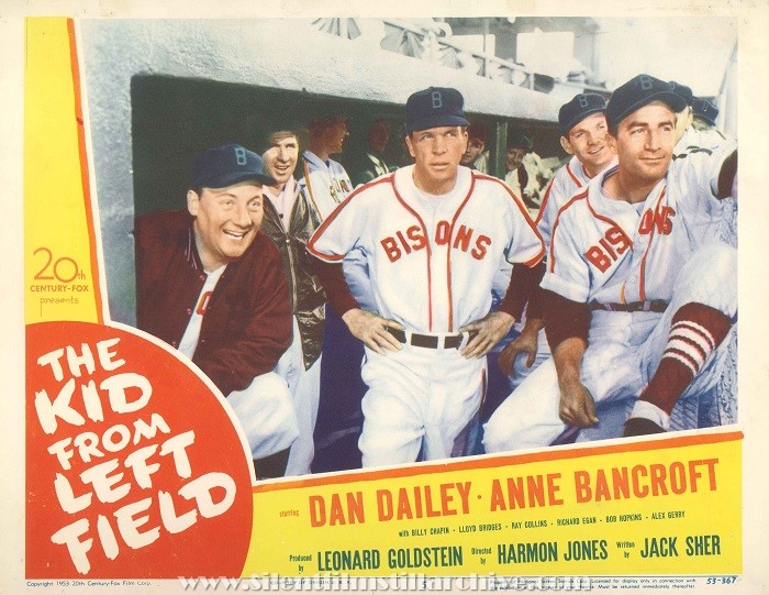 Lobby Card for THE KID FROM LEFT FIELD (1953) with Bob Hopkins, Dan Dailey, and John Beradino