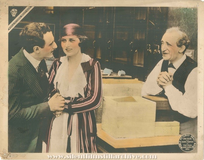 Lobby Card for THE MAN WHO STOOD STILL (1916) with Harry Frazer, Doris Kenyon, and Lew Fields