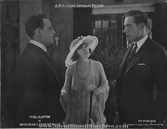 Edward Coxen, Ethel Clayton and Herbert Heyes in MORE DEADLY THAN THE MALE (1919)