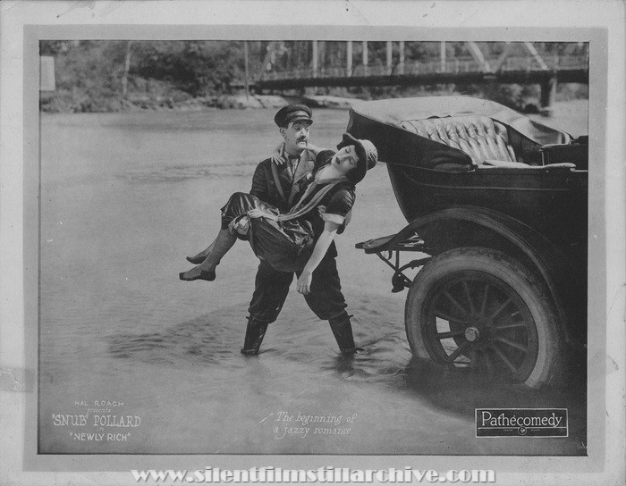 Lobby card for NEWLY RICH (1922) with Snub Pollard and Marie Mosquini