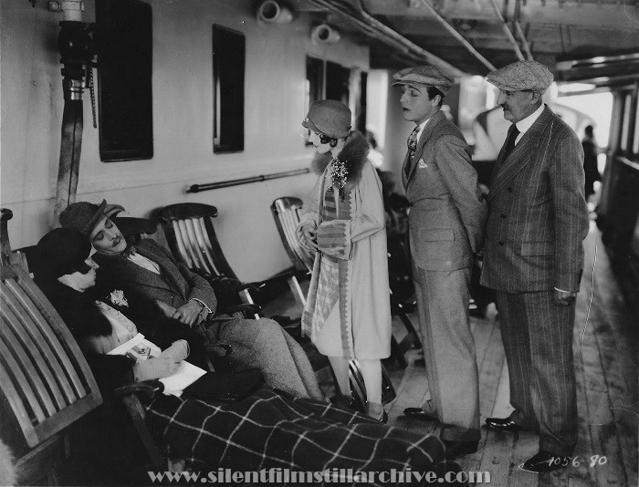 Joan Standing, William Austin, Betty Bronson, James Hall, and George Nichols on an ocean liner in RITZY (1927)