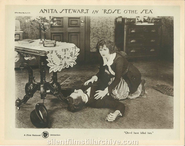 Lobby card Rudolph Cameron and Anita Stewart in ROSE O' THE SEA (1922)