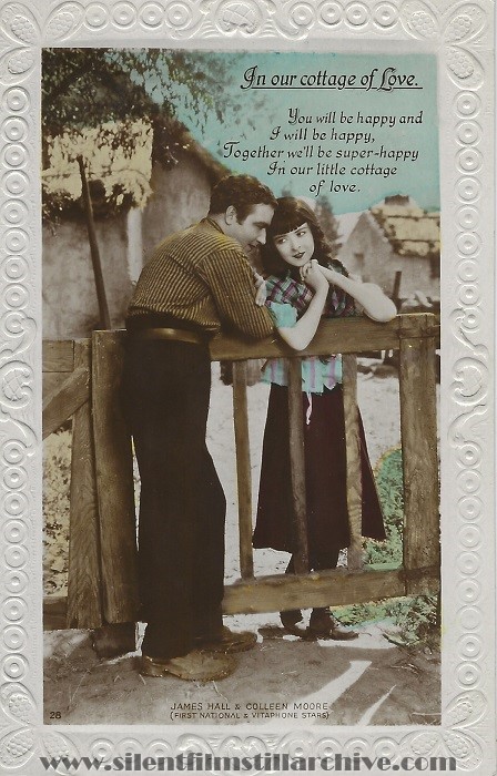 Talkie Song Series Postcard for SMILIG IRISH EYES (1929) with Colleen Moore and James Hall