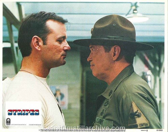 Bill Murray and Warren Oates in STRIPES (1981). Lobby card.