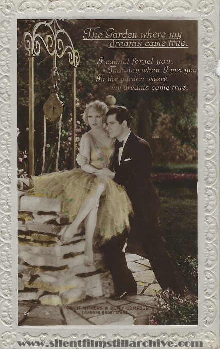 Talkie Song Series postcard for THE TIME, THE PLACE, AND THE GIRL (1929) with Betty Compson and Grant Withers