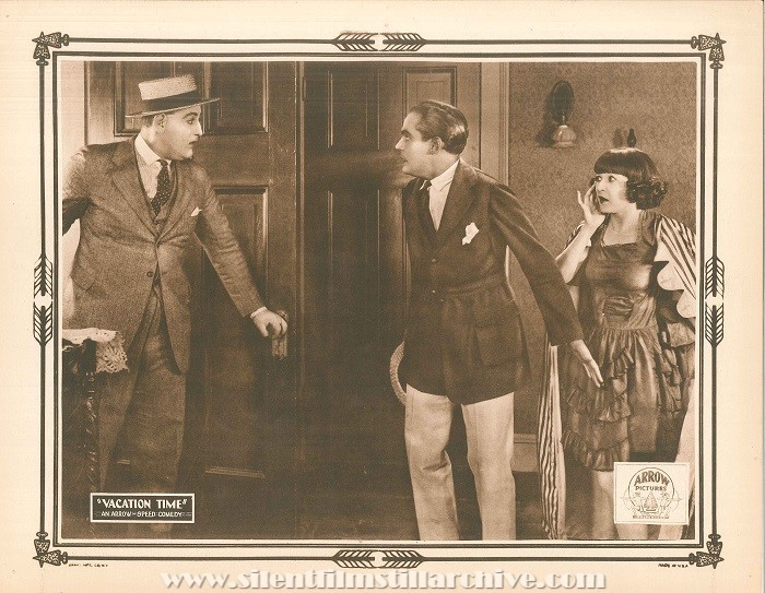 Lobby card for VACATION TIME (1920) with Eddie Baker, Jay Belasco, and Charlotte Merriam