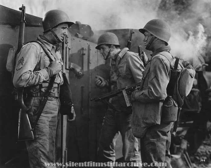 Lloyd Bridges, Herbert Rudley, and John Ireland in A WALK IN THE SUN (1945)
