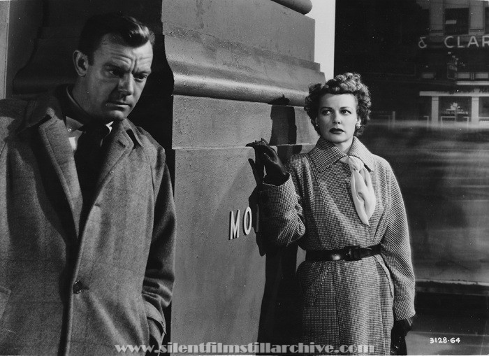 Dennis O'Keefe and Ann Sheridan in WOMAN ON THE RUN (1950)